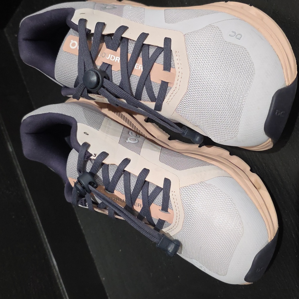 On Running Cloudrunner W8.5  Gray Lilac Peach Pink Dark Gray and Peach - Picture 6 of 7